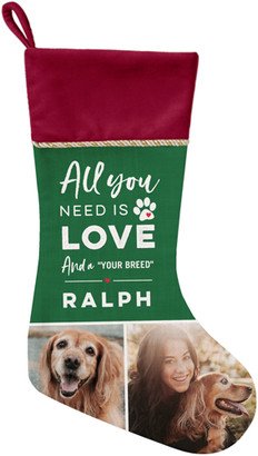 Christmas Stockings: All You Need Is Love Christmas Stocking, Red, Green