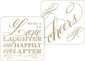 RosanneBECK Collections 20ct Here's to Love Laughter and Happily Ever After Paper Coasters