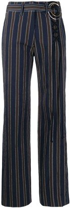 High-Waisted Stripe-Pattern Trousers