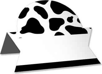 Big Dot of Happiness Cow Print - Farm Animal Party Tent Buffet Card - Table Setting Name Place Cards - Set of 24