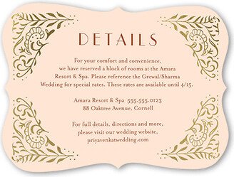 Enclosure Cards: Wonderful Weave Wedding Enclosure Card, Pink, Gold Foil, Signature Smooth Cardstock, Bracket