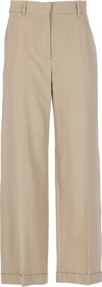 High-Waist Flared Cropped Trousers-AB