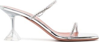 Gilda 70mm crystal-embellished mules