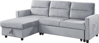 LuminaLumber 81.5'' L-Shape Convertible Sleeper Sectional Sofa with Storage Chaise and Pull-Out Bed