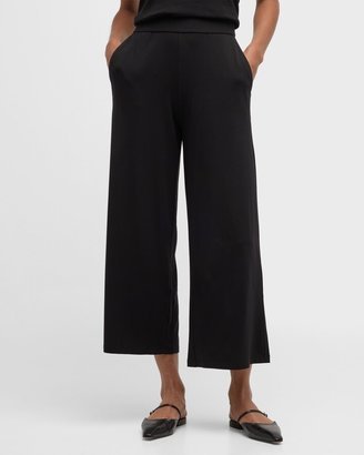 Cropped Wide-Leg Jersey Pants