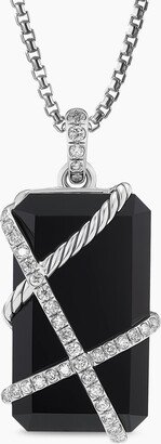 Cable Wrap Amulet in Sterling Silver with Black Onyx and Diamonds Women's