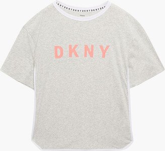 DKNY Sleepwear Printed cotton-blend jersey pajama top