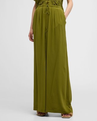 Sophia High-Rise Silk Palazzo Pants