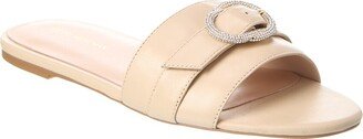 Crystal Buckle Leather Slide