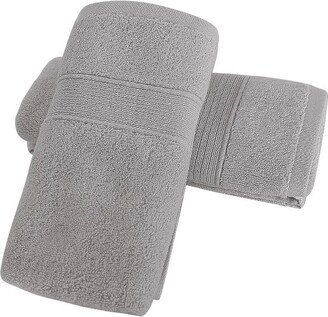 PiccoCasa Hand Towels 100% Cotton Soft Towel Set Hotel Spa Quality Towels 2 Pcs Gray 13x29