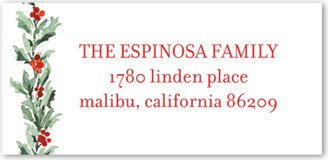 Address Labels: Red Berry Border Address Label, White, Address Label, Matte