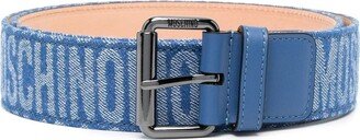 Logo-Print Denim Belt