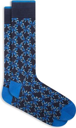 Floral Mercerized Cotton Blend Socks