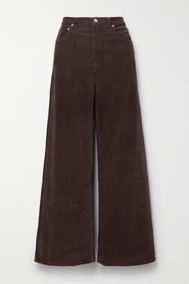 Paloma Cotton-blend Corduroy Wide-leg Pants - Brown