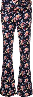 Rabanne Floral-Print Flared Trousers