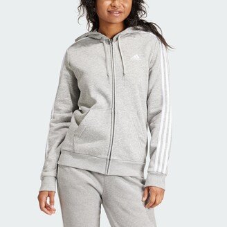 Women's Essentials Fleece 3-Stripes Full-Zip Hoodie