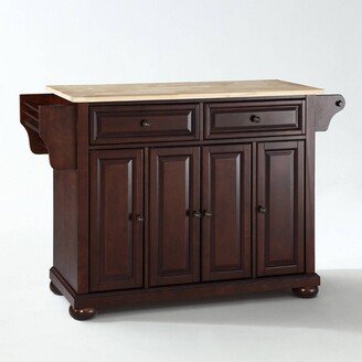 Alexandria Wood Top Full Size Kitchen Island/Cart Mahogany