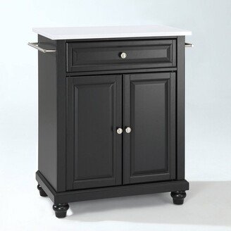 Cambridge Granite Top Compact Kitchen Island Cart Black/White