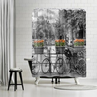 71 x 74 Shower Curtain, Typical Amsterdam Panoramic View by Melanie Viola