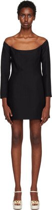 Black Scoop Neck Minidress