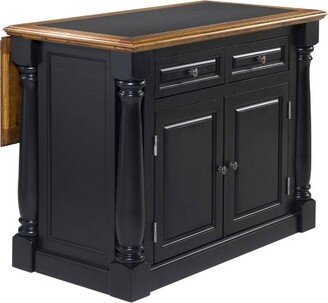 Monarch Kitchen Island Granite Top Black/Oak