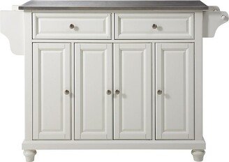 Cambridge Stainless Steel Top Kitchen Island - White