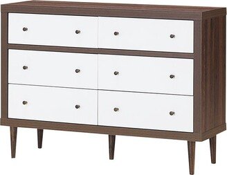 6 Drawer Dresser Wood Chest of Drawers Storage Freestanding Cabinet Organizer