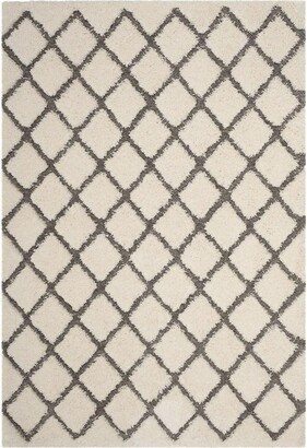 Adriana Shag Cream and Grey 2'3 x 8' Runner Area Rug