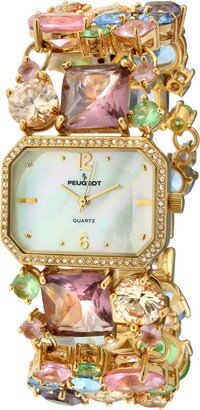 Women's Mosaic Colored Glass Bracelet Watch