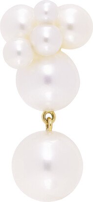 White & Gold Freshwater Pearl Bisou Perle Single Earring