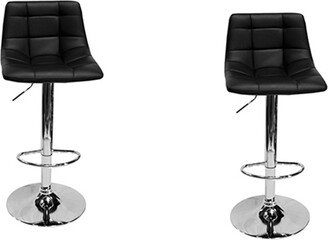 Mandy Modern Adjustable Swivel Kitchen Bar Stools, Set of 2