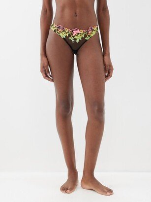 Callypso Floral-lace Tulle Briefs