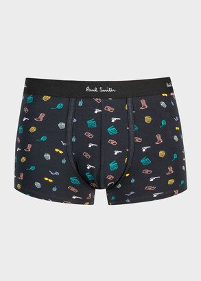 Black 'Cinema' Print Boxer Briefs