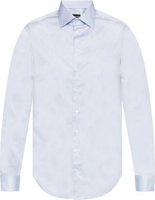 Long-Sleeved Button-Up Shirt-AG