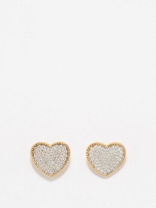 Heart Diamond & 18kt Gold Earrings