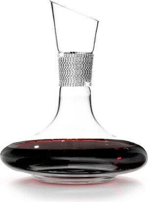 Berkware Luxurious Wide Base Wine Decanter with Brilliant Rhinestone Collar (Silver)