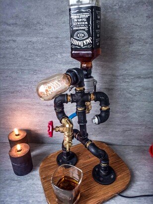 Industrial Liquor Dispenser, Steampunk Alcohol Lover Gift, Beverage Whiskey Decanter, Jack Daniels