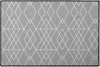 Door Mats: Geometric Grid - Gray Door Mat, Gray