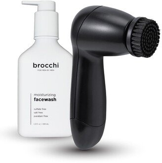 BROCCHI Face Essential Set - Electric Facial Brush & Moisturizing Face Wash