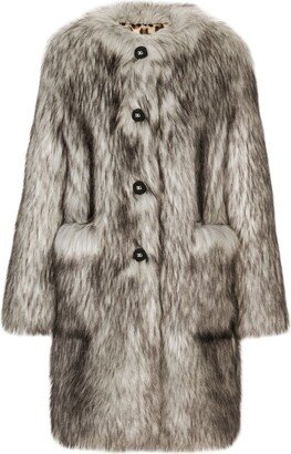 Wolf-Effect Faux Fur Coat