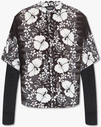 Floral-Print Long-Sleeved Shirt