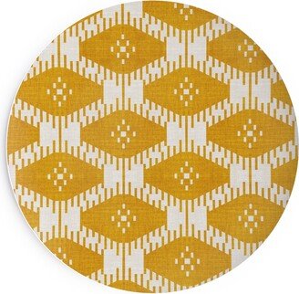 Salad Plates: Stella Ikat - Yellow Salad Plate, Yellow