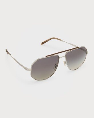 Brunello Cucinelli & Oliver Peoples Titanium Aviator Sunglasses-AA