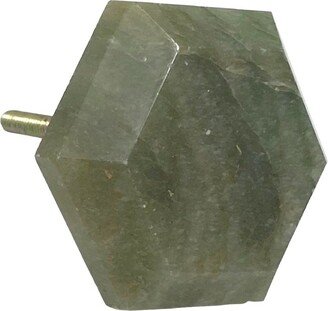 Green Hexagon Quartz Stone Knob For Dressers, Cabinets, Kitchens, Furniture, Doors