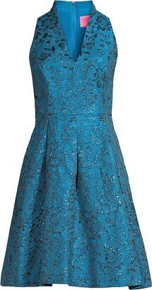 Tanlee Floral Brocade Minidress