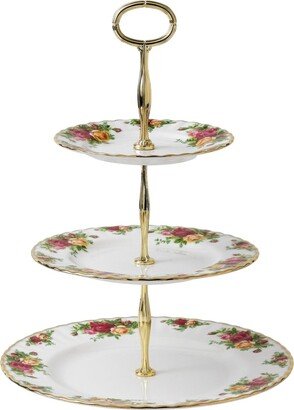 Old Country Roses Cake Stand Three-Tier