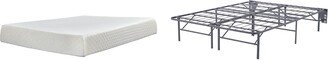 10 Inch Chime Memory Foam Black/White 2-Piece Queen Mattress Package