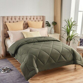 Snake River Décor Ultra Soft Premium Down Alternative Reversible Comforter Twin Olive