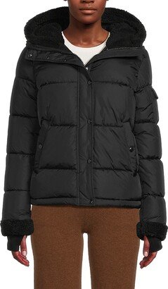 Matt Jane Faux Fur Trim Thumbhole Hooded Jacket