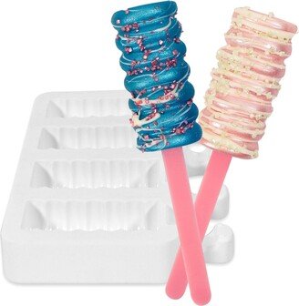 4 Cavity Spiral Popsicle Mold - Silicone